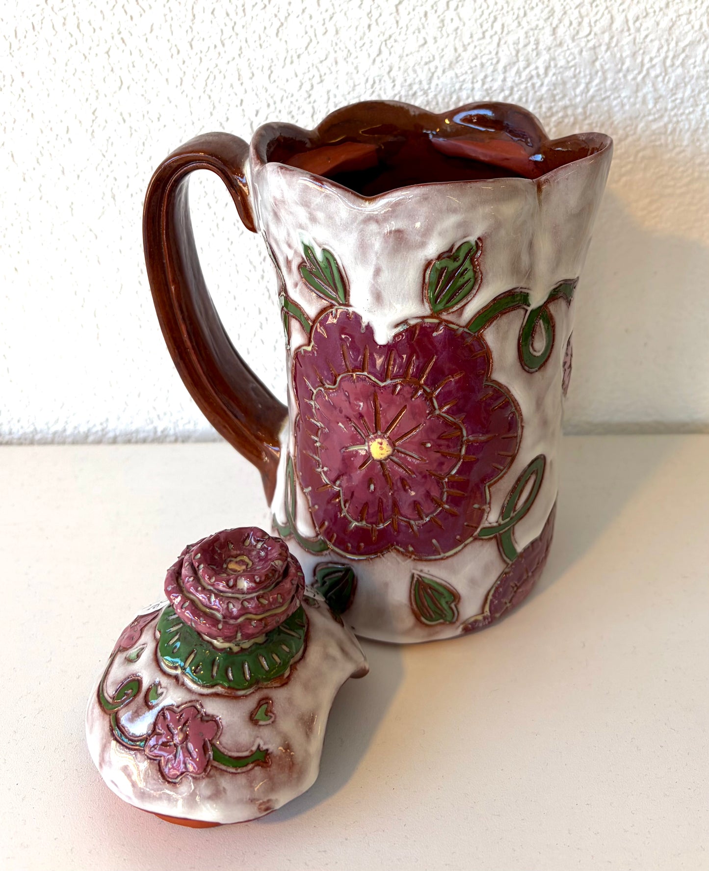 Purple Floral Coffee Pot - Zoe Pinnell