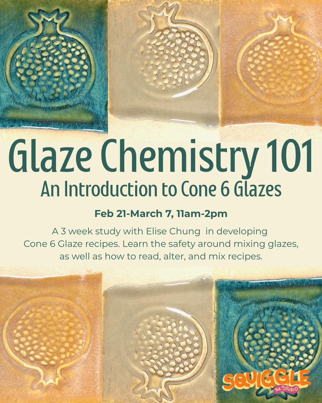 Glaze Chemistry 101 ~ Sat Feb 21-Mar 7 ~ 11am-2pm