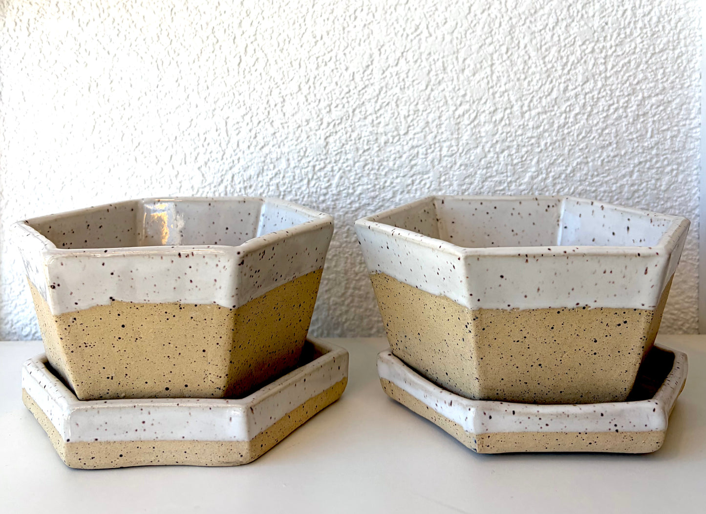 White Geometric Planter - Rochelle