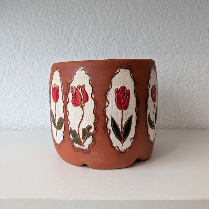 Tulip Vingettes Plant Pot- Question Mark Studio