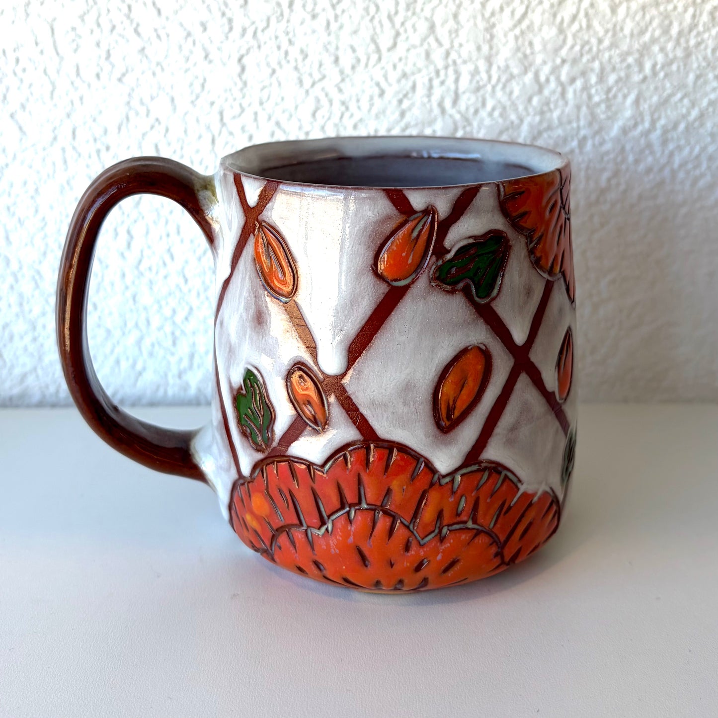 Orange Floral Mug - Zoe Pinnell
