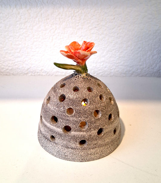 Small Floral Luminary - Mossy Wood Arts