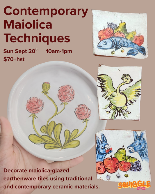 Contemporary Maiolica Techniques - Sun Sept 20 - 10am-1pm