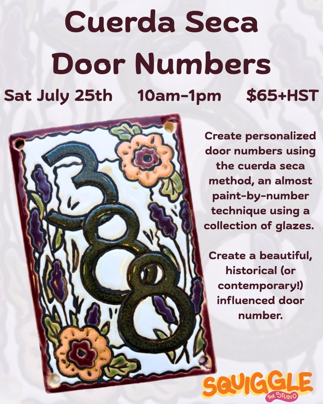 Cuerda Seca Door Numbers - Sat July 25th - 10am-1pm