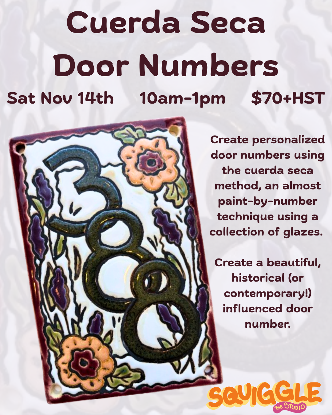 Cuerda Seca Door Numbers - Sat Nov 14 - 10AM-1PM