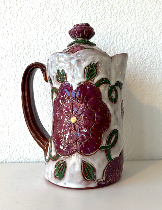 Purple Floral Coffee Pot - Zoe Pinnell