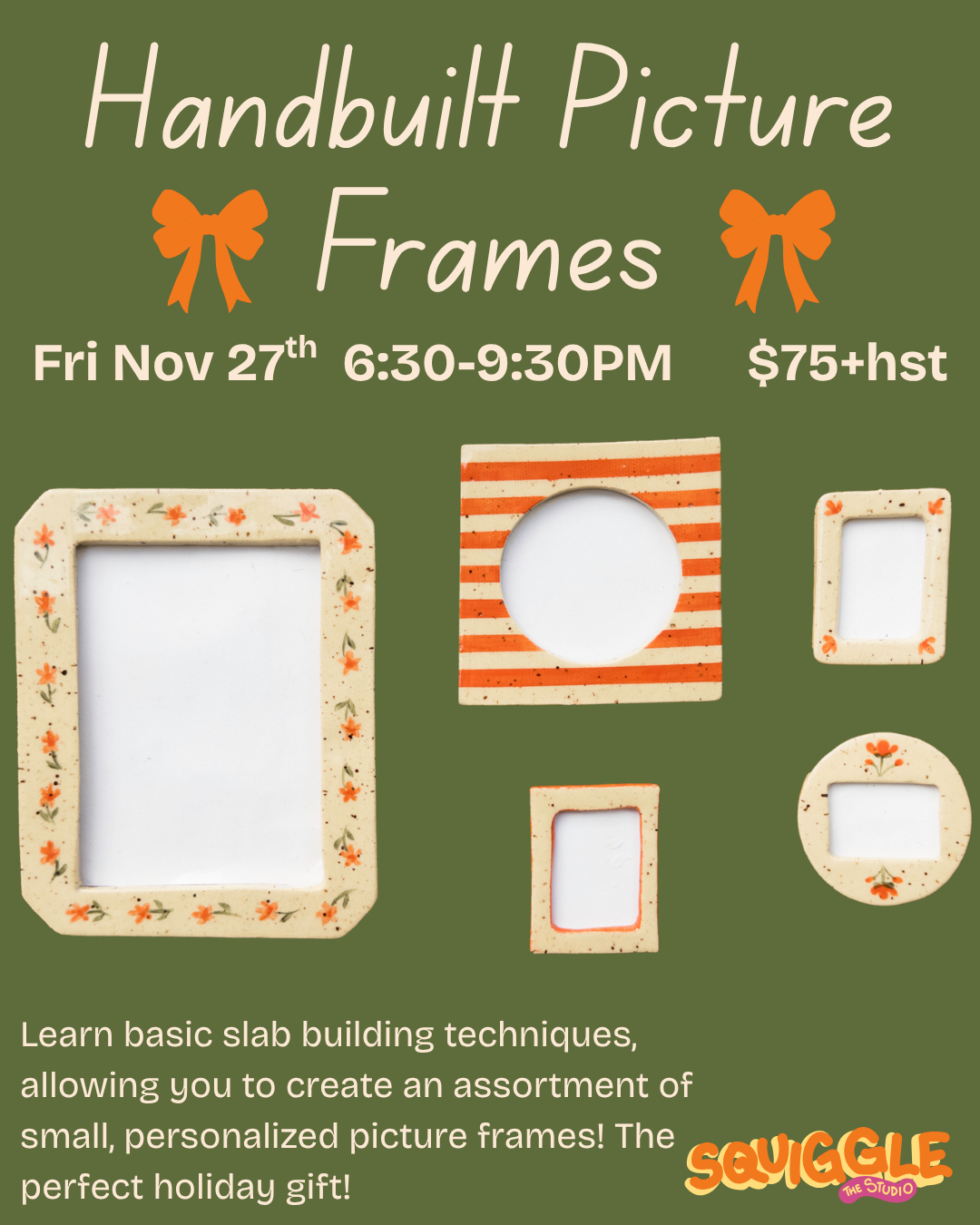 Handbuilt Picture Frames - Fri Nov 27 - 6:30-9:30PM