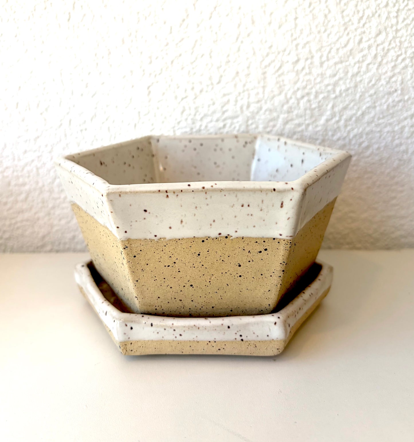 White Geometric Planter - Rochelle