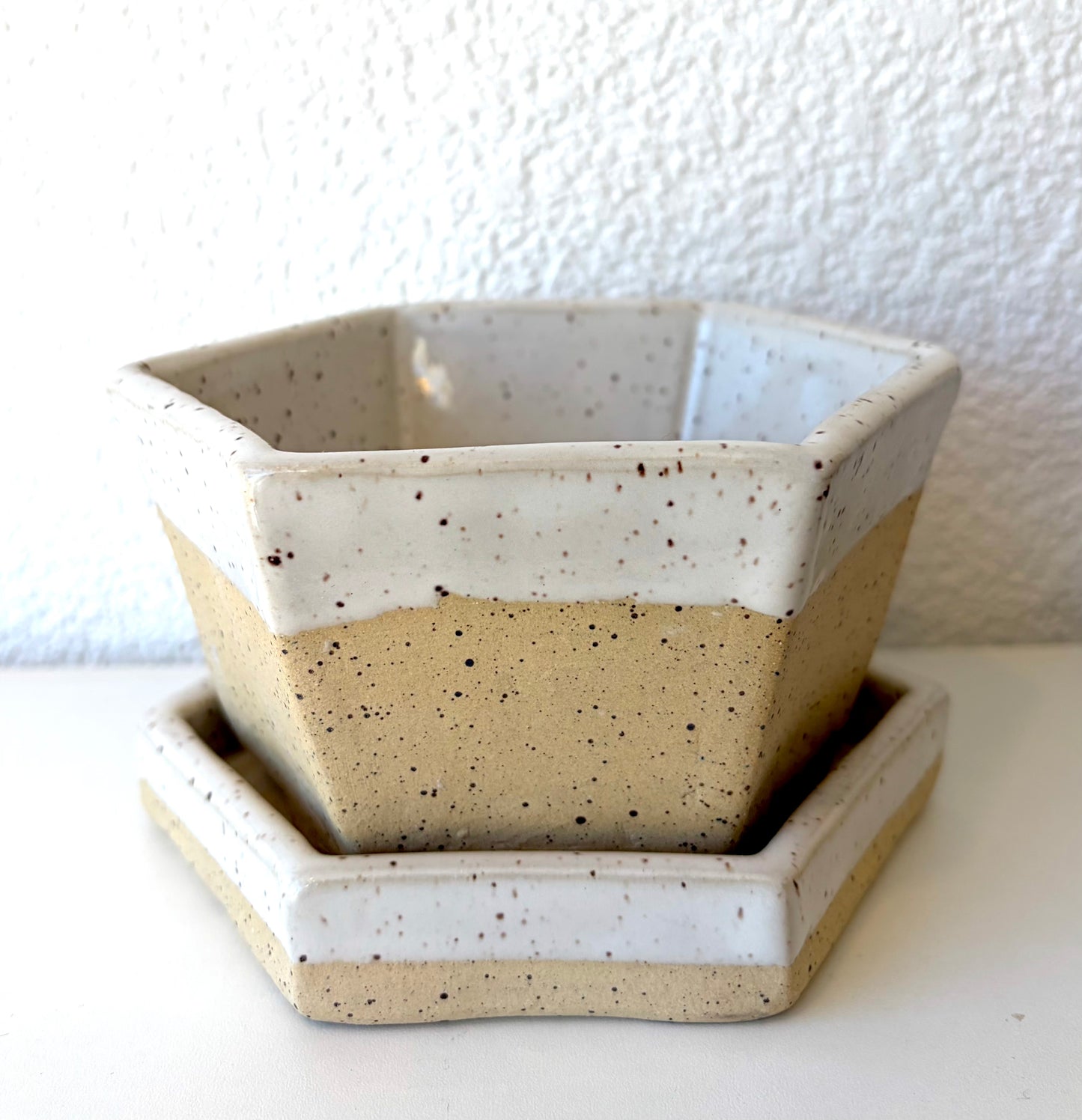 White Geometric Planter - Rochelle