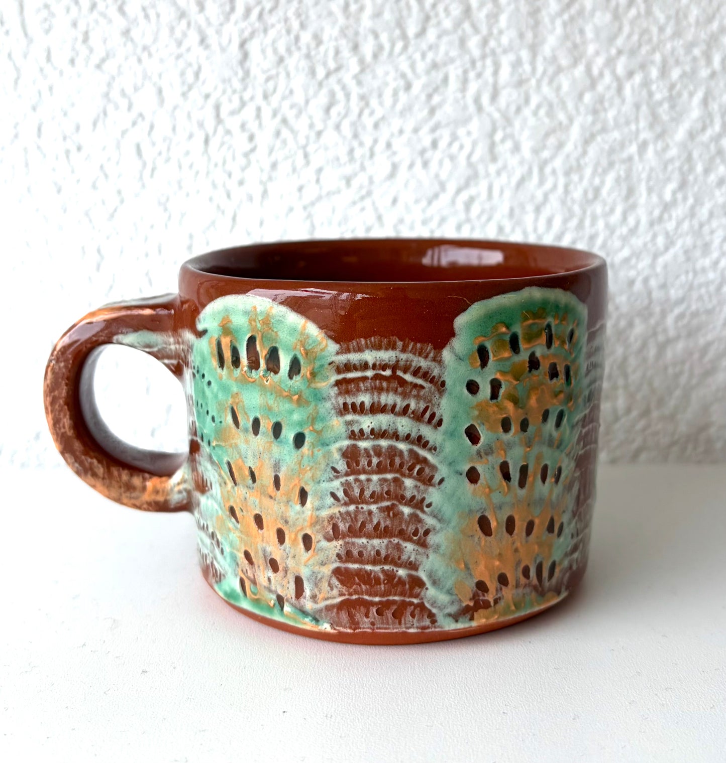 Coral and Blue Mug - Rebecca Chin