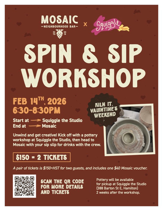 Mosaic x Squiggle - Spin & Sip- Feb 14 - 6:30-8:30pm