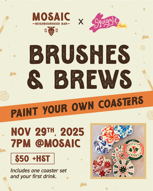 Mosaic x Squiggle - Paint Your Own Coaster Set - Nov 29 - 7-9PM