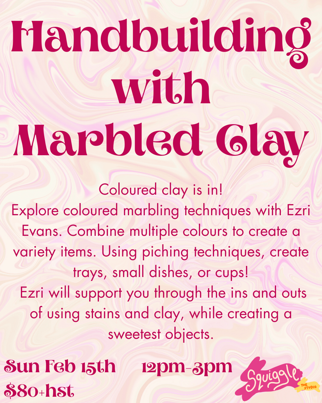 Handbuilt Clay Marbling - Feb 15th - 12-3pm