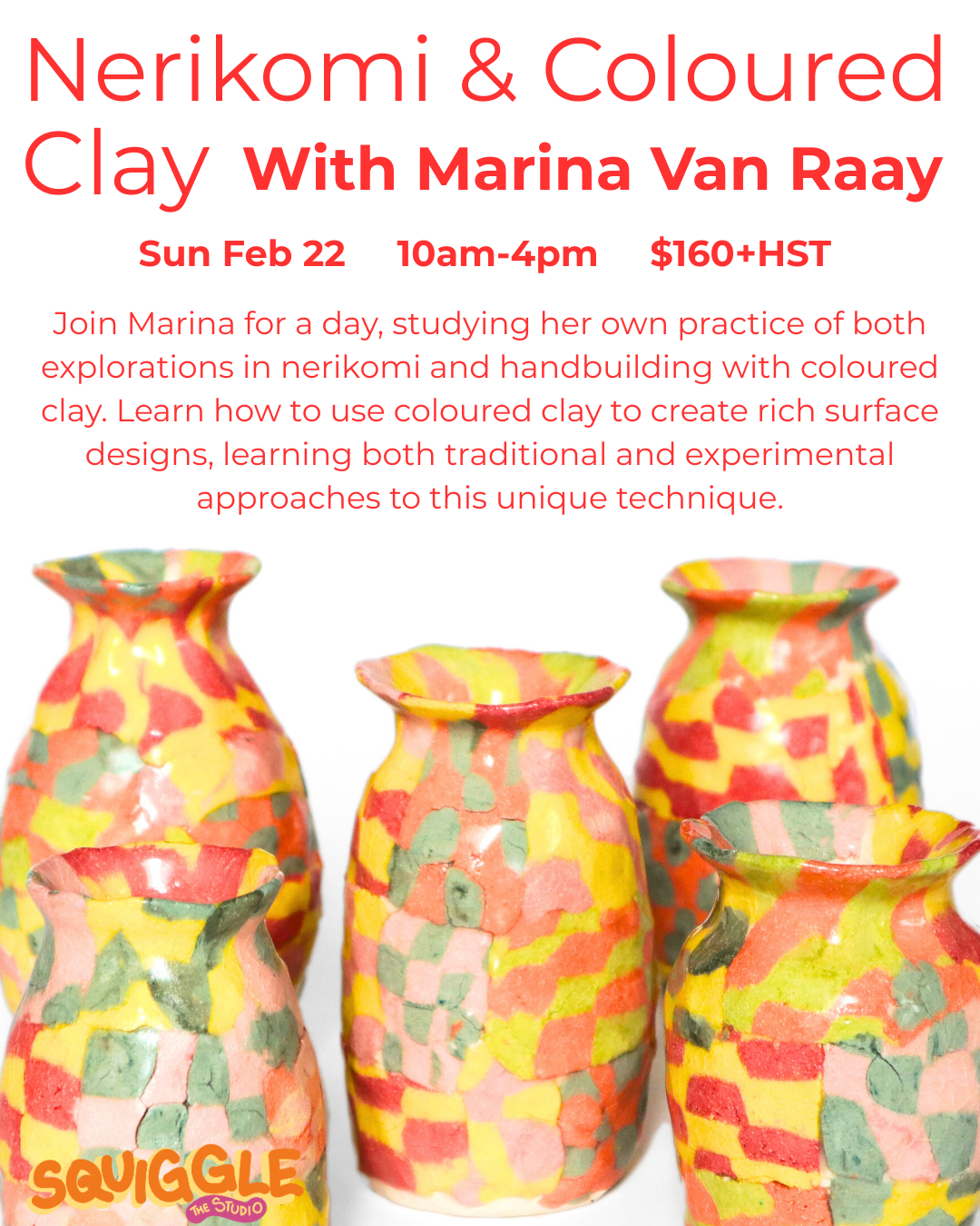 Nerikomi & Coloured Clay Intensive - Marina Van Raay - Sun Feb 22 - 10am-4pm