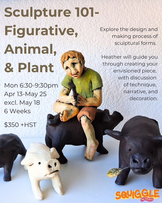 Sculpture 101- April 13-May 25 - 6:30-9:30PM