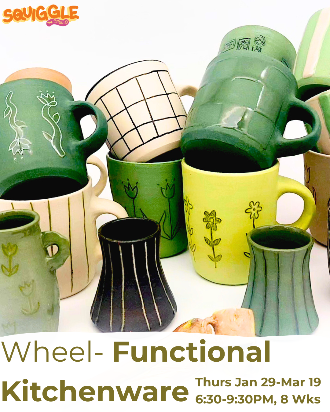 8 Week Wheel ~ Functional Kitchenware ~ Thurs Jan 29-Mar 19 ~ 6:30-9:30pm