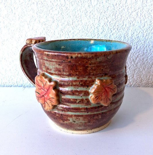 Brown/Blue Leaf Mug - Tal Shichor