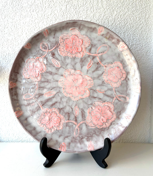 Pink Floral Dinner Plate - Zoe Pinnell